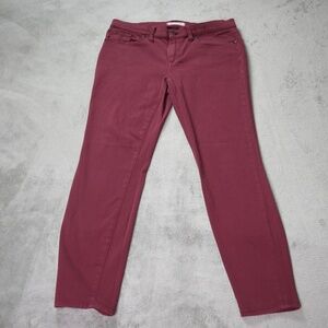 Madewell Skinny Skinny Pants Womens Size 31 Maroon Burgundy Red 5 Pockets